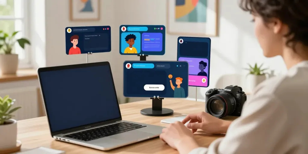 Engaging Crush On AI chat experience with user interacting with animated character.